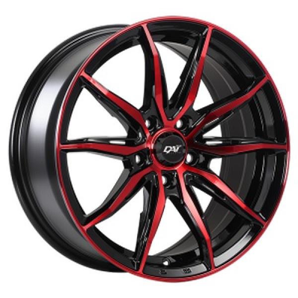 FRANTIC Gloss Black - Machined Face - Red Face 16x7 5X114.3 et39 cb67.1